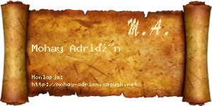 Mohay Adrián névjegykártya