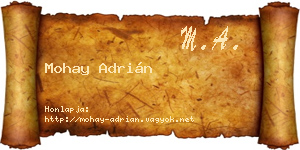 Mohay Adrián névjegykártya